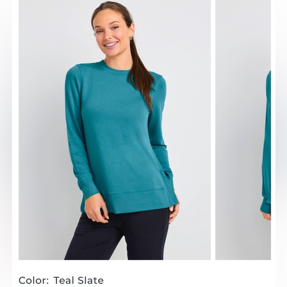JOCKEY (1X) French Terry Crew Sweatshirt Style #15803, Color #336 Soft Teal, NWT - Picture 9 of 12